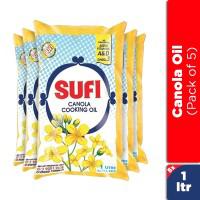 Sufi Canola Oil Poly Bag - 1L (Pack of 5)