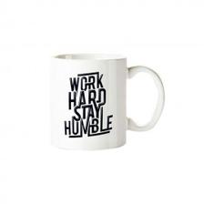 Work Hard Stay Humble Printed Ceramic Mug BB217 White