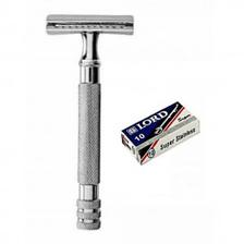 Obexa Medical Equipments Double Edge Heavy Duty Safety Razor With 10 Lord Blades Silver
