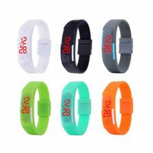 Pack of 6 Rubber Led Watch for Kids - Multi Color