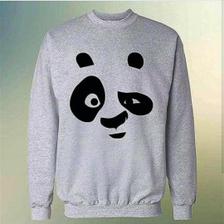   Panda Printed Sweat T-Shirt For Men Ligth Grey AB-24