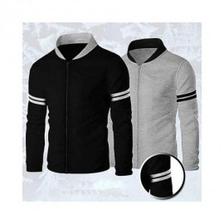   Pack of 2 Zipper Baseball Jacket for Men AB-138 Black & Grey