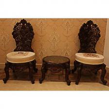 Royal Chair Set With Table IAS-026 Brwon