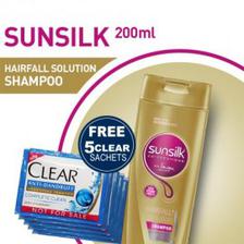 Free 5 Clear Sachets With Sunsilk Shampoo Hairfall 200 ml