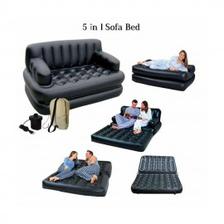 5 In 1 Inflatable Sofa Bed With Air Pump - Black