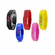 SOZ Pack of 5 Rubber Led Watch for Kids - Multi Color