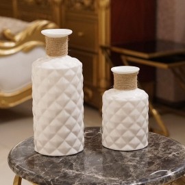 White Textured Vases