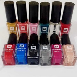 PACK OF 12 - MISS ROSE PEEL OFF NAIL PAINTS (NEW)