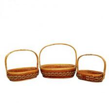 Embros Pack of 3 Handmade Basket Brown