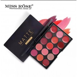 MISS ROSE 15 Colors Red Sexy Pigments Matte Lipstick Palette