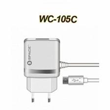SPACE Wall Charger TypeC Usb Cable WC105C White