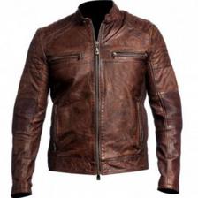 Racer Leather Jacket For Men Brown