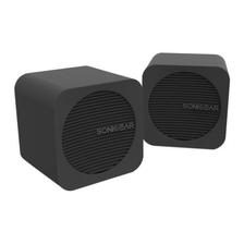 SonicEar Blue Cube USB/Bluetooth Speakers, Black