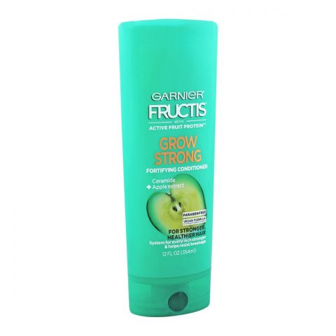 Garnier Fructis Grow Strong Fortifying Conditioner, Ceramide + Apple Extract, Paraben Free, 370ml