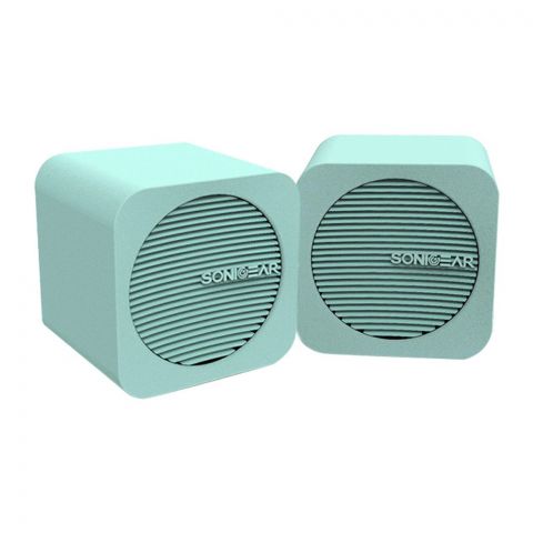 SonicEar Blue Cube USB/Bluetooth Speakers, Mint
