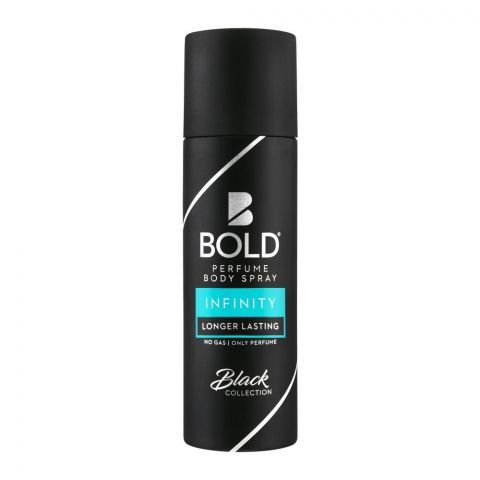 Bold Black Collection Infinity Long Lasting Perfume Body Spray For Men, 120ml
