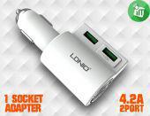 Ldnio CM10 4.2A Dual USB Ports  Car Charger 
