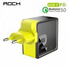 Rock PD QC 3.0 Dual USB Charger 36W + Type C to Lighting Charging Cable