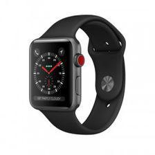 Apple Watch Series 3 42mm Case Space Gray Aluminum Sport Band Black (GPS + Cellular)