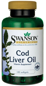 Swanson Omega-3 Cod Liver Oil 180 Softgels