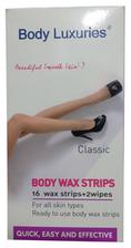 Body Luxuries Classic Body Wax Strip 16 Wax Strips + 2 Wipes