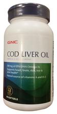 GNC Cod Liver Oil Dietary Supplement 90 Softgel Capsules 