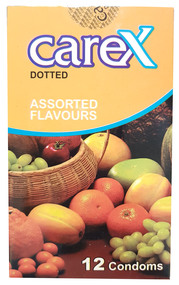 Carex Dotted Assorted Flavours 12 Condoms