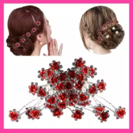 Hair Pins Decorative U Shaped Flower Rhinestone