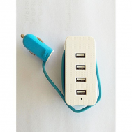 4 Port Car Charger - 4.1A - White By Singapore Mobile Accessories