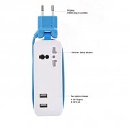 Singapore Mobile Accessories USB Power Strip - 2 USB Ports & Plug Adapter - White
