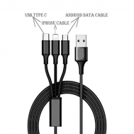 Singapore Mobile Accessories Multi Charging Cable - 3 In 1 Usb Cable - Black