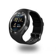 Y1 - Round Dial Smart Watch - Black
