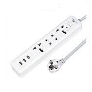 Singapore Mobile Accessories Power Strip With USB & Plug Adapter - White