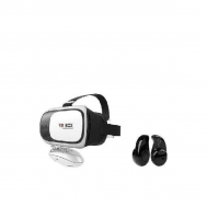 Pack Of 3 - Vr Box 2.0 With Remote & Mini Bluetooth Headset - White & Black