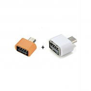 Singapore Mobile Accessories OTG Micro USB Adapter For Android - Pack Of 2 - Orange & White