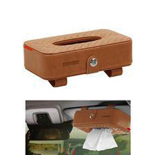 Car Sun Visor Facial Tissue Box - Brown | Tissue Holder | Modern Paper Case Box | Napkin Container Tray | Towel Visor Tissue Box