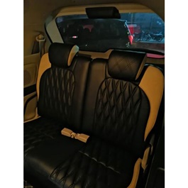 Honda BRV Leather Type Rexine Seat Covers Beige and Black | Seat Covers | Universal Seat Covers | Leather Type Seat Covers
