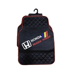 Honda Mugen Power PVC Floor Mat Black and Red | Latex Mats