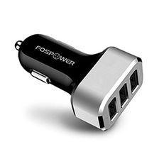 Fos Power 3 USB Car Mobile Charger Black and Gray