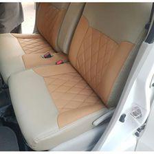 Japanese Leather Type Rexine Seat Covers Beige With Mustard Style