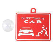 Do Not Touch My Car PVC Hanging Tag for Windshield Red White