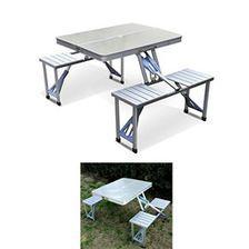 Portable Picnic Travel Table and Chair Mix Color| Foldable Table | Outdoor Aluminum Split Folding Tables and Chairs Portable Barbecue Picnic Tables Chairs