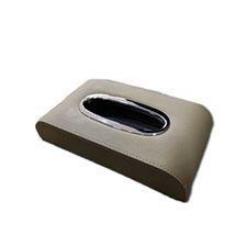 Car Tissue Box Beige  with Beige Stitch | Tissue Holder | Modern Paper Case Box | Napkin Container Tray | Towel Desktop