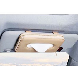 Zipper Car Sun Visor Tissue Box - Beige | Tissue Holder | Modern Paper Case Box | Napkin Container Tray | Towel Visor Tissue Box