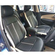 Japanese Leather Type Rexine Seat Covers Black Strips Style