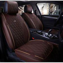 Japanese Leather Type Rexine Seat Covers Brown With Beige Lines