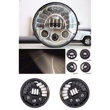 Jeep Headlights / Head Lamps White Black DRL - 5.75 inches