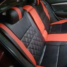 Japanese Leather Type Rexine Seat Covers Black With Red Strips