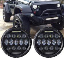 Wrangler Jeep Headlights / Head Lamps Black Body - 7 Inches