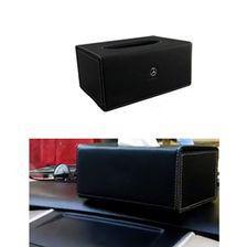 Mercedes Leather Car Tissue Box 9CM Black  | Tissue Holder | Modern Paper Case Box | Napkin Container Tray | Towel Desktop